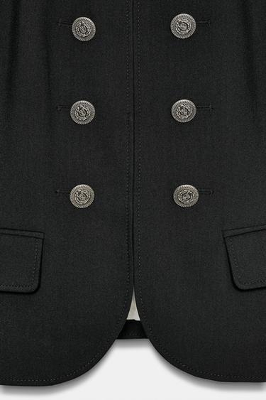 VESTE CINTREE BOUTONS EPAULETTES - Noir de Zara - Image 7