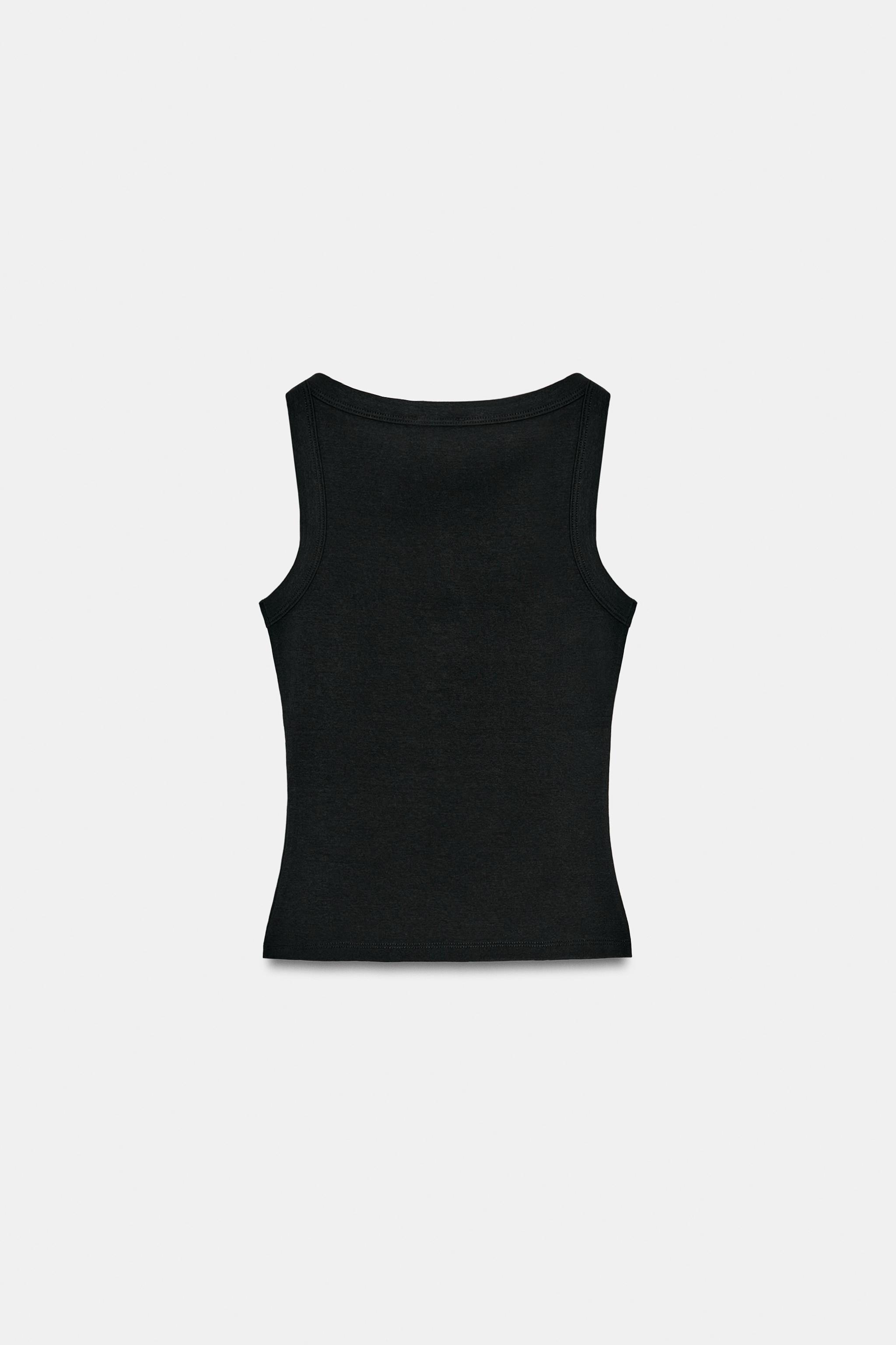 COTTON SLEEVELESS T-SHIRT
