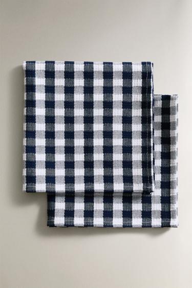SERVIETTES DE TABLE VICHY CARREAUX (LOT DE 2) - Bleu de Zara - Image 0