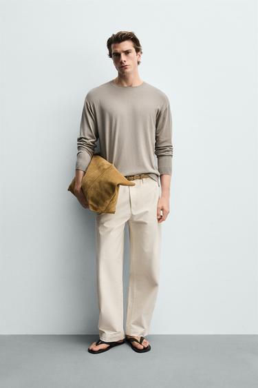 JERSEY REGULAR FIT BÁSICO - Gris / Beige de Zara