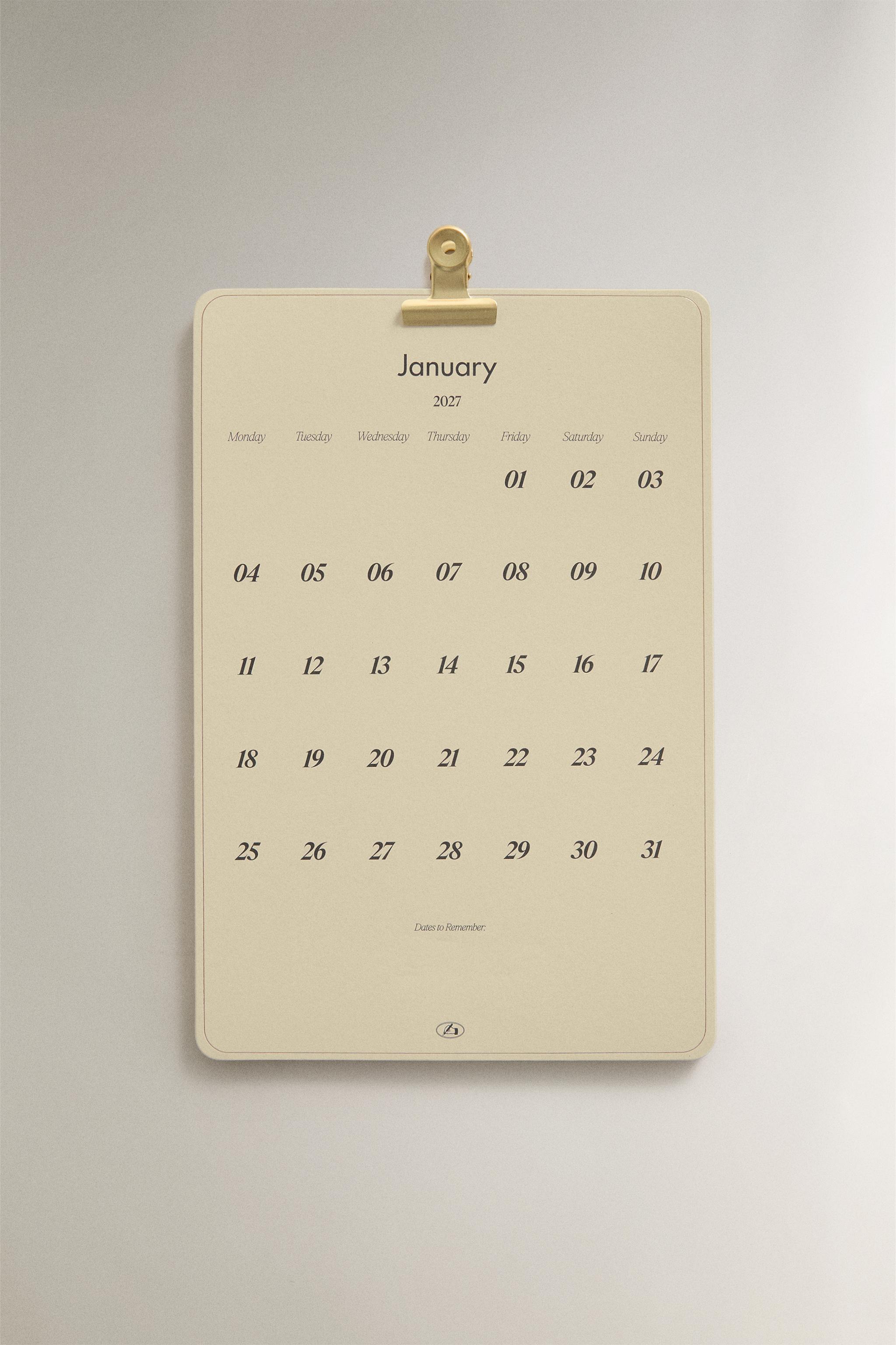 2027 WALL CALENDAR — Ecru