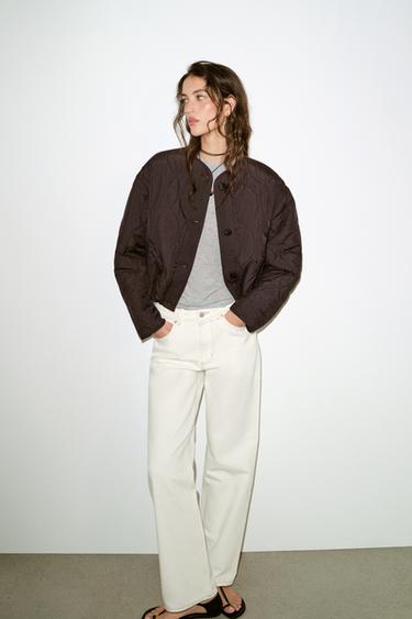 Veste Bouffante Zara Femme – Gris, Taille L, Soie, Neuve Sans étiquette