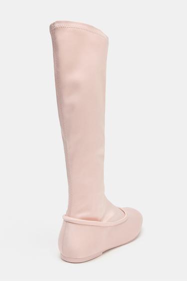 BOTTES HAUTES EFFET SATINÉ - Rose de Zara - Image 4