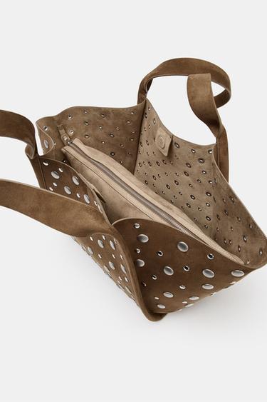 STUDDED CITY BAG - Brown by Zara - Image 6
