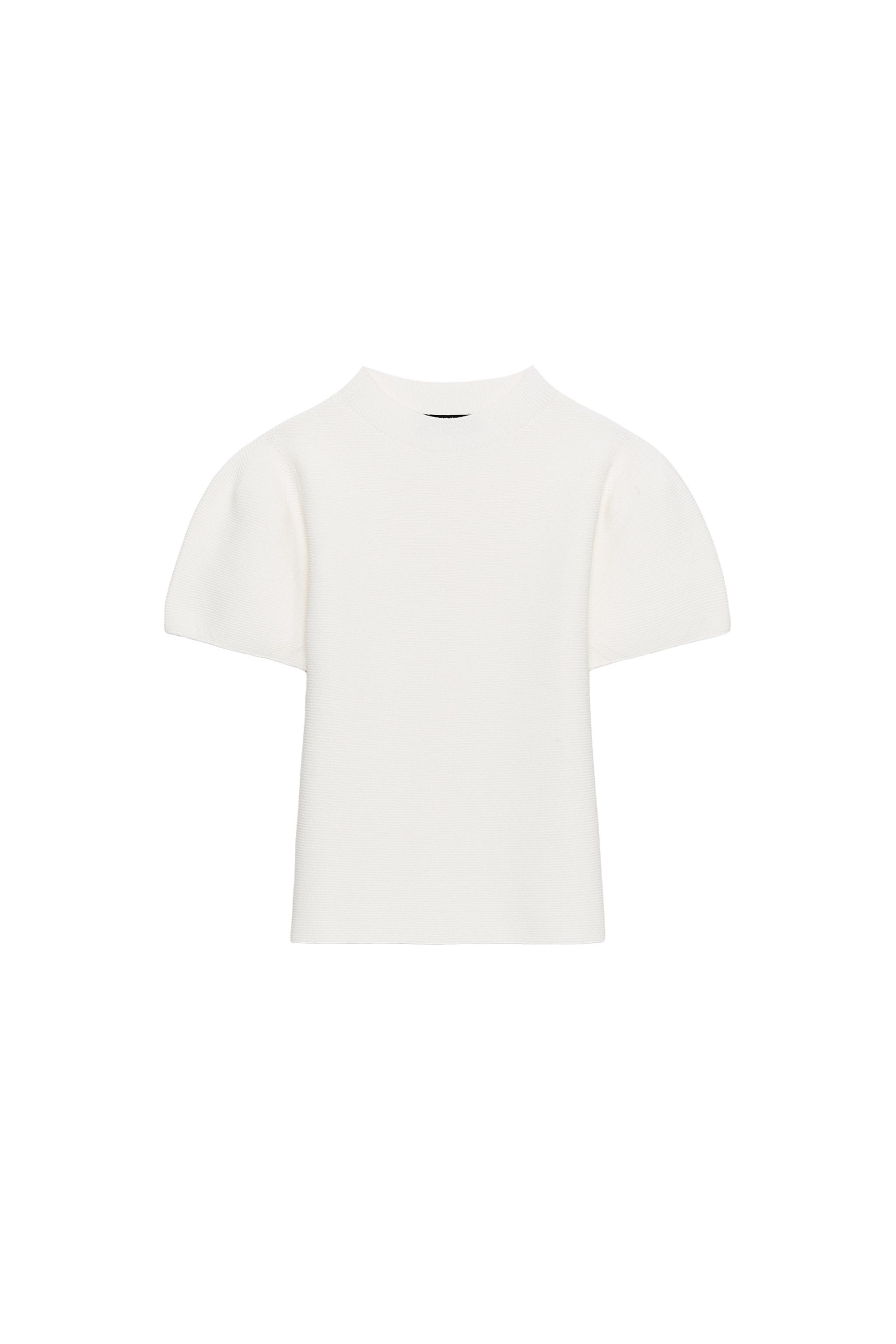 パフスリーブニットトップス - ホワイト | ZARA Japan / 日本