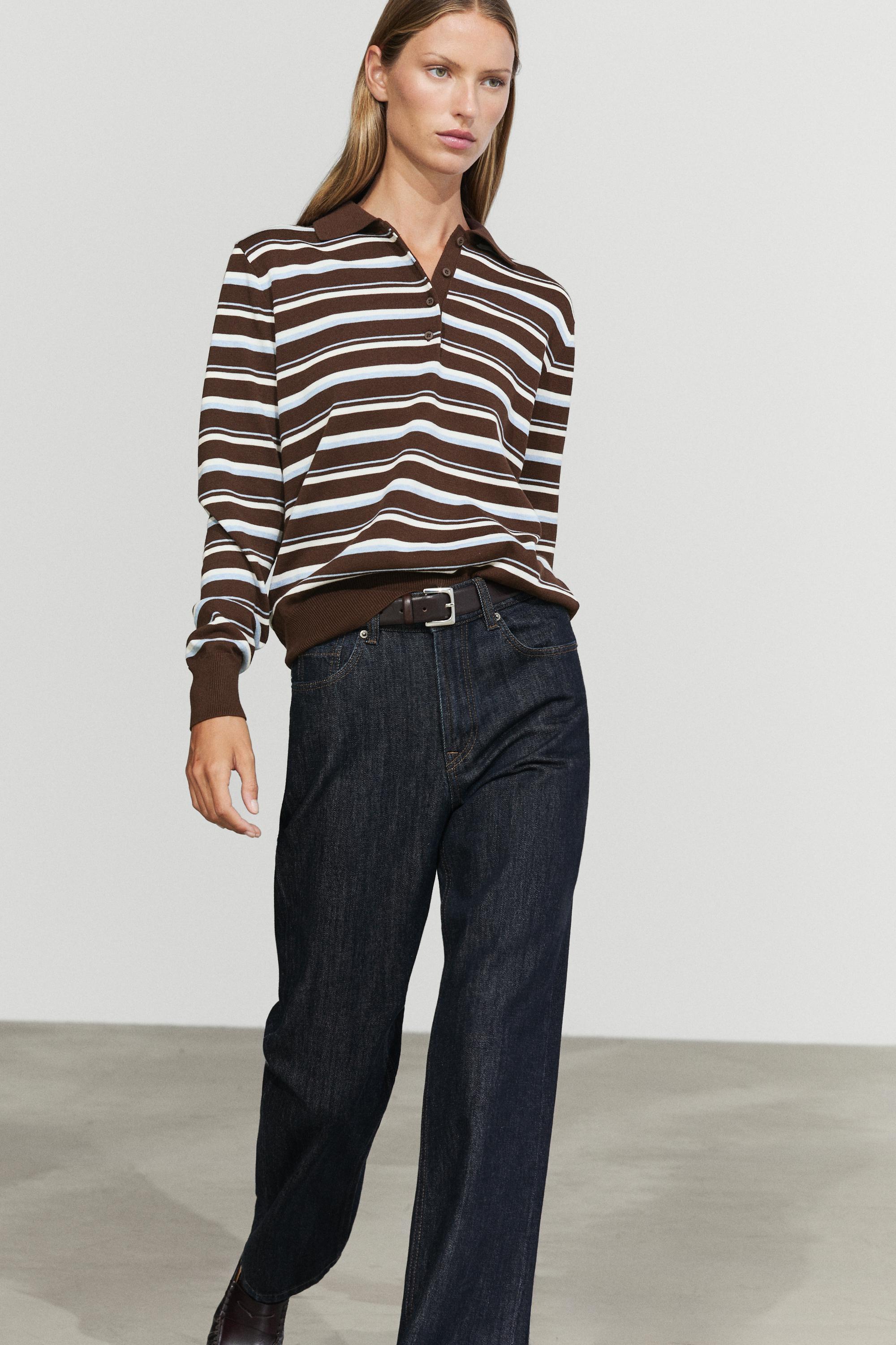 100% cotton striped polo shirt