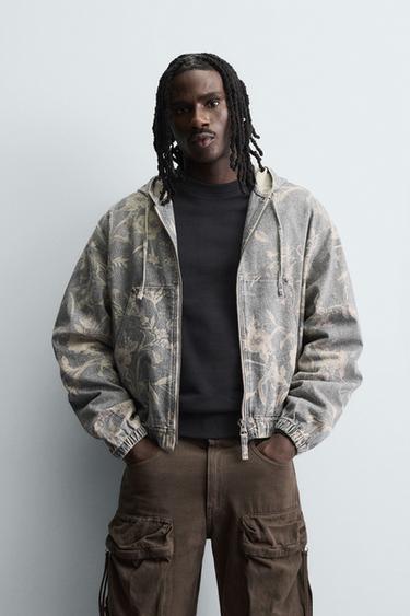 ABSTRACT PRINT DENIM JACKET - Printed by Zara