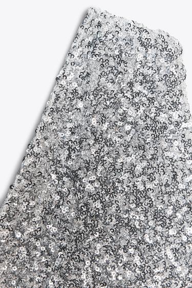 ASYMMETRIC SEQUIN TOP - Silver by Zara - Image 7