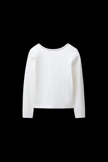 CAMISETA RIB JOYAS - Blanco de Zara - Imagen 0