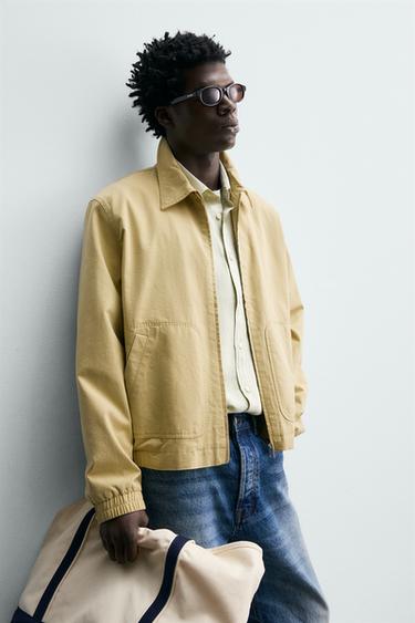 REGULAR FIT COTTON-LYOCELL JACKET - Light yellow by Zara - Image 4
