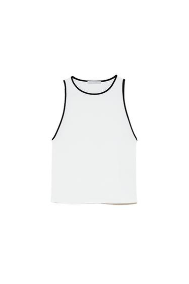 TOP WITH CONTRASTING RIB TRIM