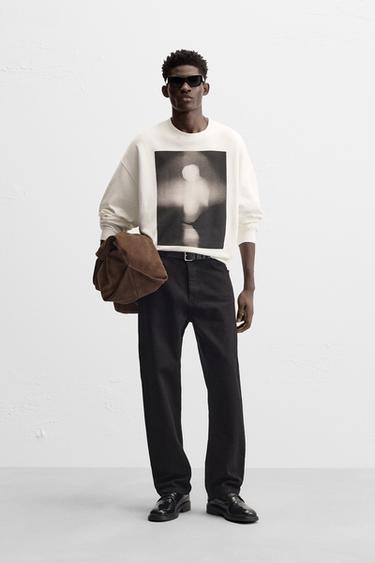 SWEATSHIRT WITH PHOTO PRINT - White by Zara
