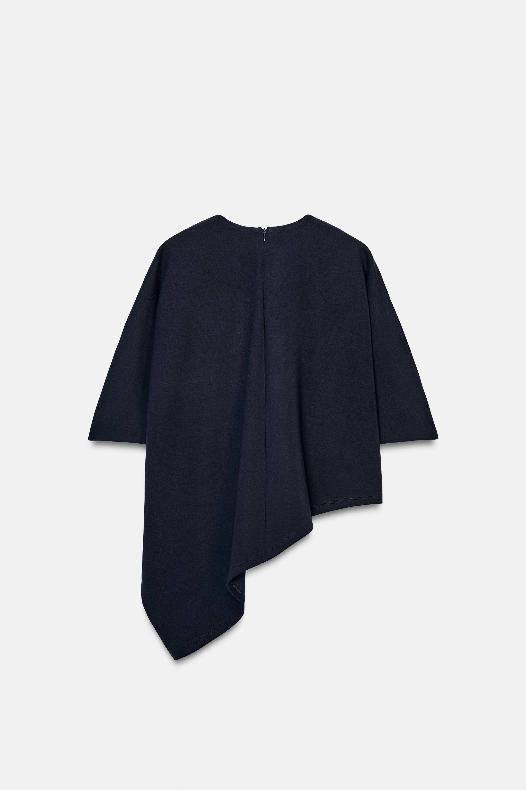 インターロック アシンメトリーケープ - ネイビーブルー | ZARA Japan