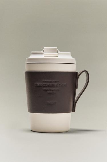 LIDDED MUG WITH BAND - Brown by Zara