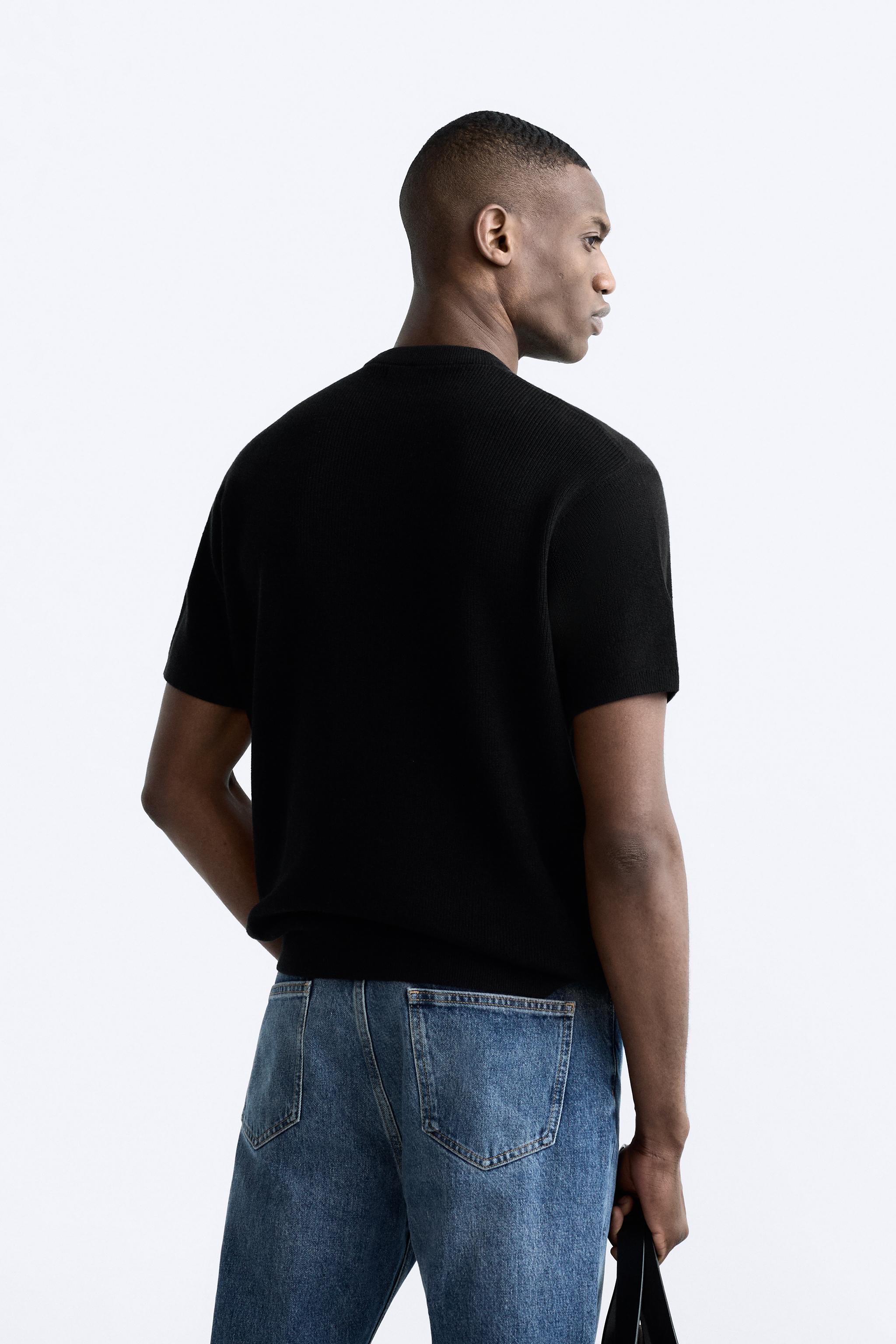 Zara mens shop black t shirt