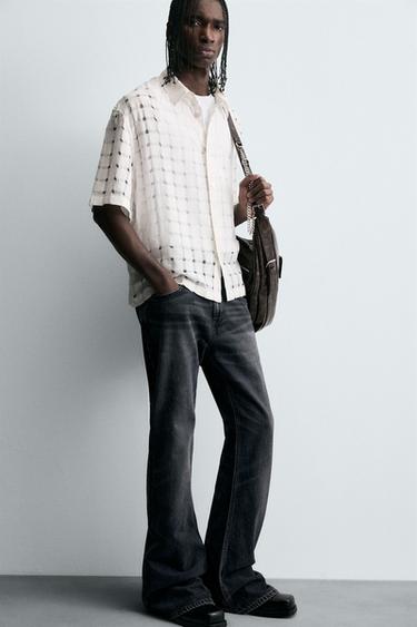 JACQUARD NEEDLE-PUNCH SHIRT - Oyster-white by Zara - Image 5