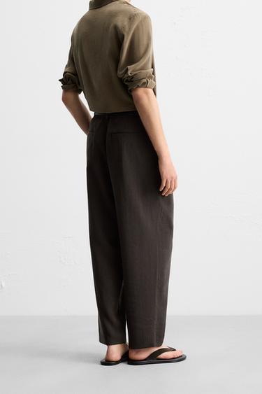 FLOWING PLEATED TROUSERS - Chocolate by Zara - Image 2