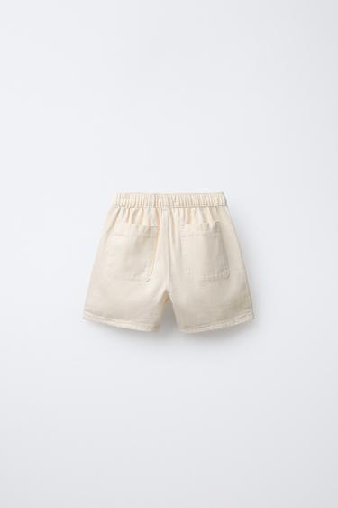 CROSSOVER WAIST BERMUDA SHORTS - Ecru by Zara - Image 1