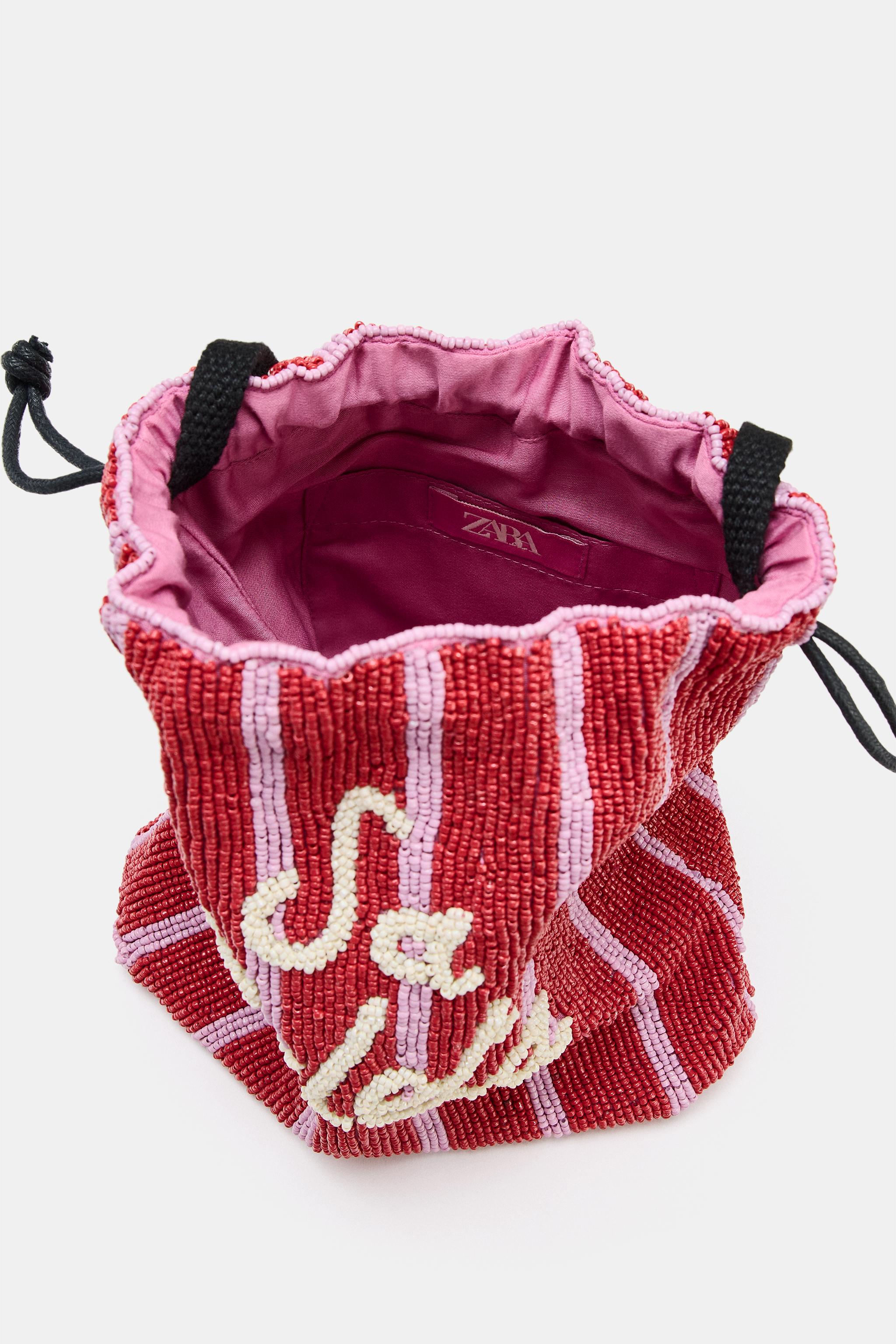 BEADED BUCKET BAG