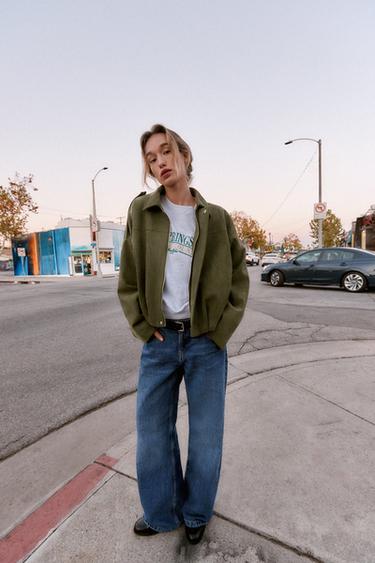 БОМБЕР ПОД ЗАМШУ — ПЫЛЬНЫЙ ХАКИ от Zara — изображение 0