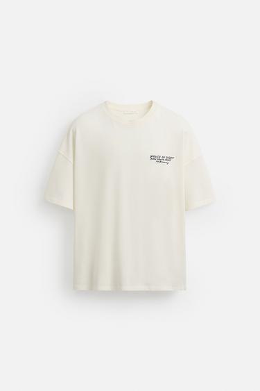 HEAVY WEIGHT T-SHIRT WITH COMBINED PRINT - Oyster-white by Zara - Image 6