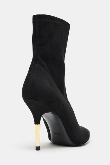 BOTTINES À TALONS MÉTALLIQUES - Noir de Zara - Image 5