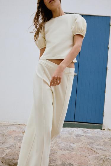 PUFF SLEEVE TOP - Ecru by Zara