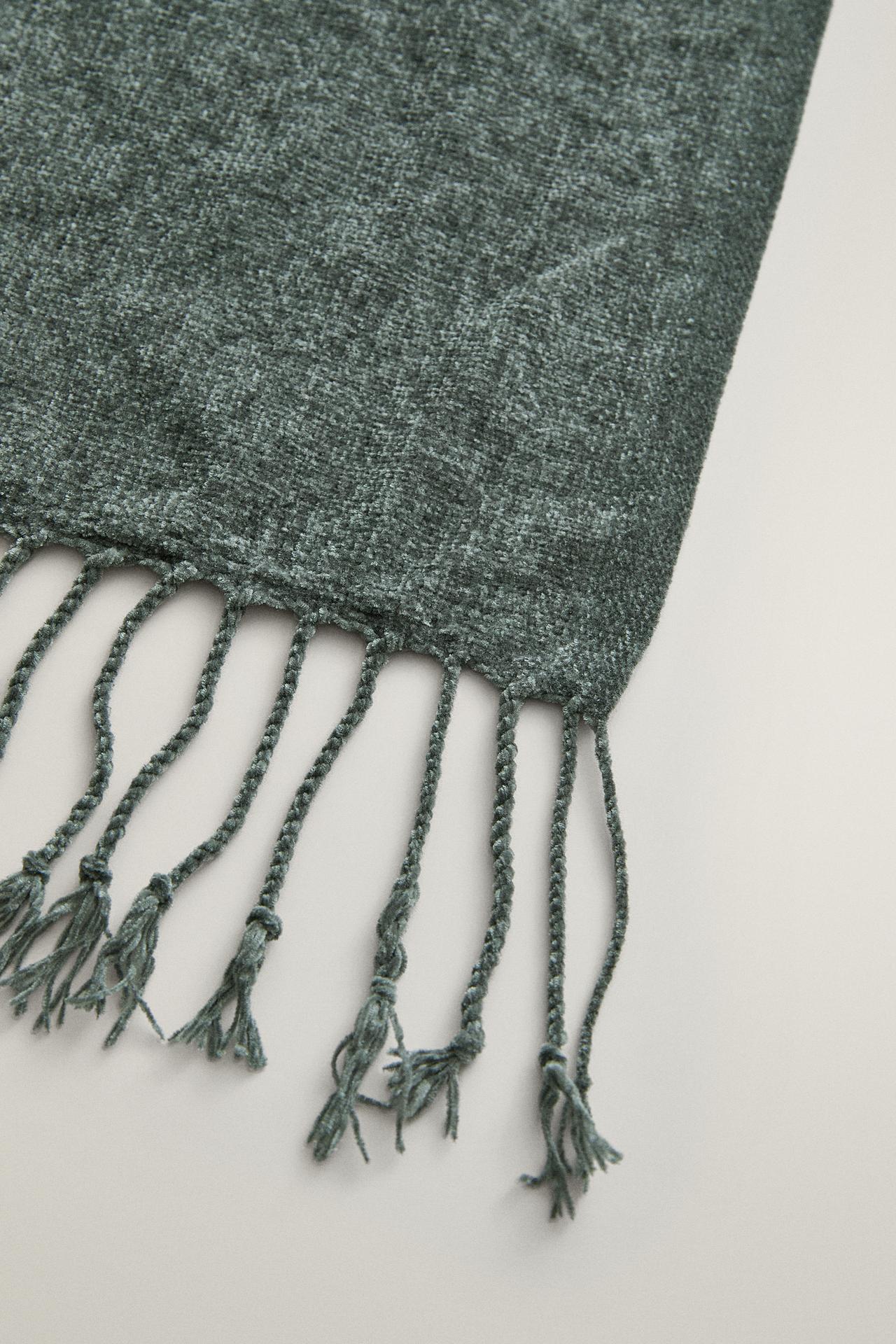 CHENILLE BLANKET — Blue gray