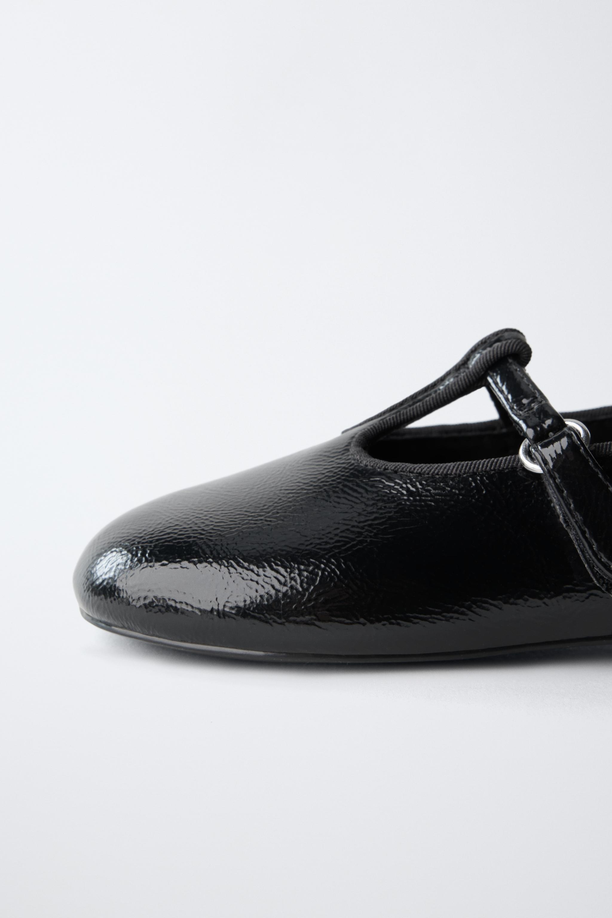 Обувь Zara PATENT BUCKLE BALLET FLATS — фото 6