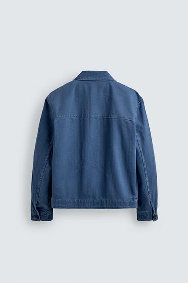 BLOUSON REGULAR FIT À POCHES - Bleu de Zara - Image 8