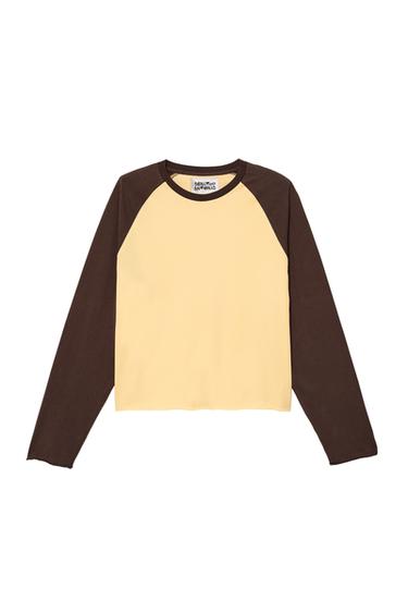 CAMISETA CROPPED FIT COLOR BLOCK - Khaki de Zara