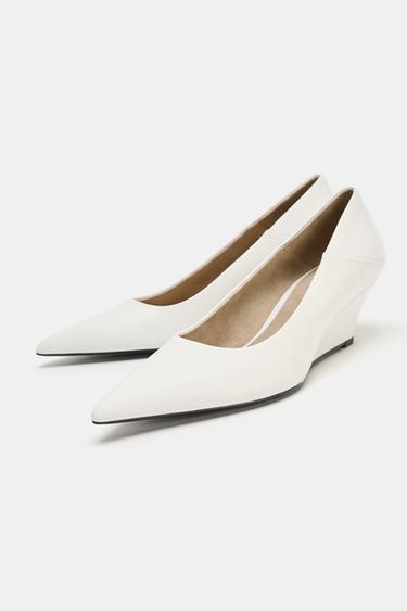 CHAUSSURES EN CUIR À TALONS COMPENSÉS ÉDITION LIMITÉE - Blanc de Zara - Image 3