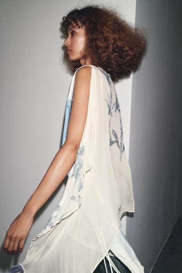 TOP ASYMÉTRIQUE IMPRIMÉ LIMITED EDITION - Écru de Zara - Image 2