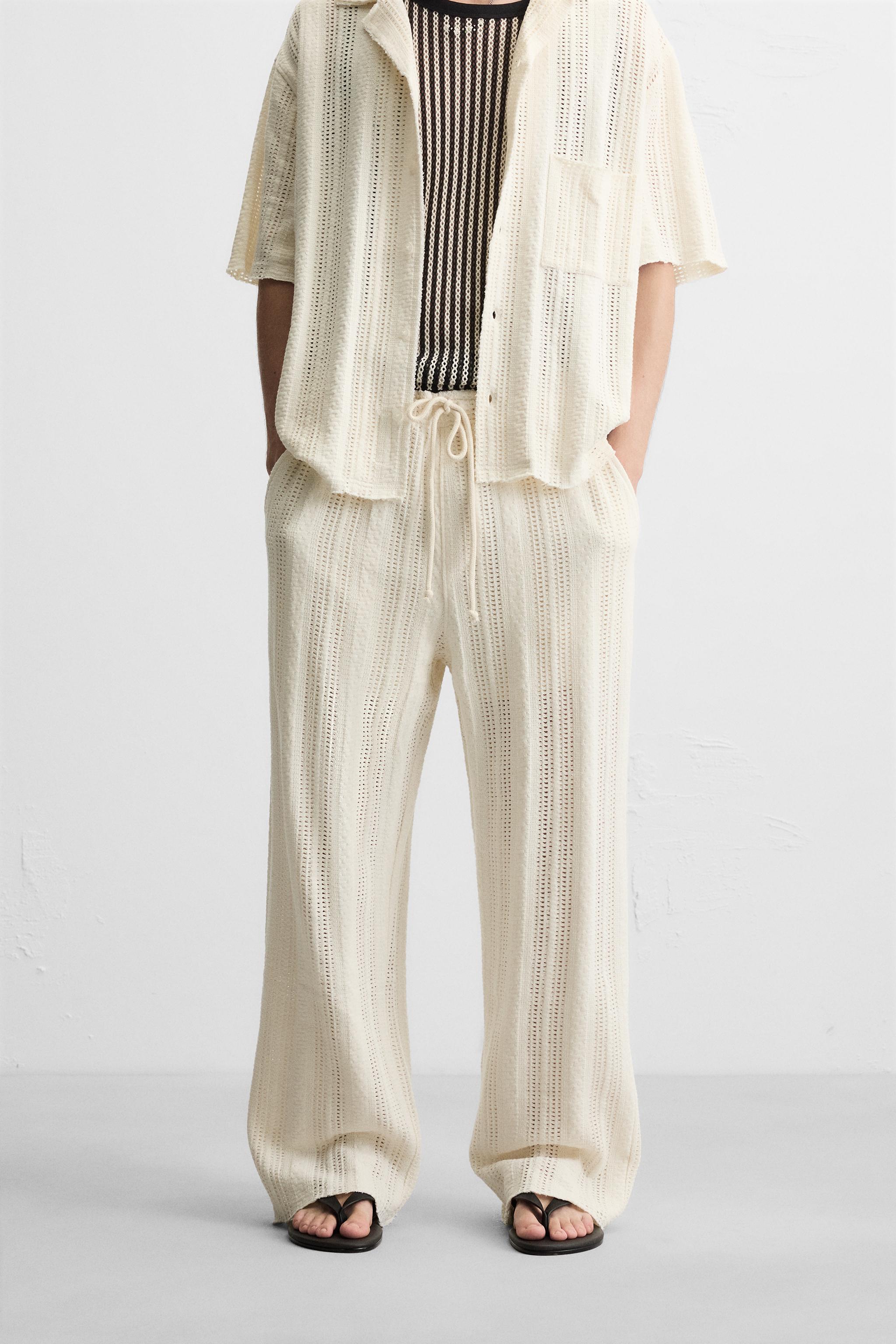 【ZARA】カフヘムパンツ ストーン | 1608/026/806 ZARA】クロップド ポプリンシャツ ストーン | 4764/013/806