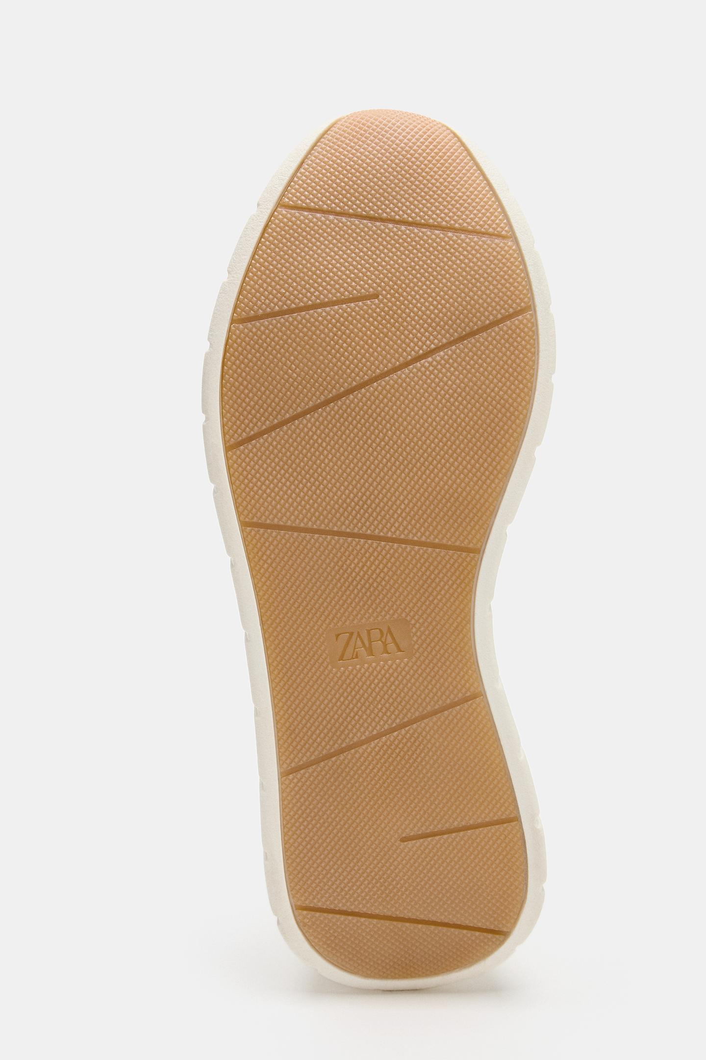 Женские кроссовки Zara Contrast Heel, цвет: Молочный белый — фото 7