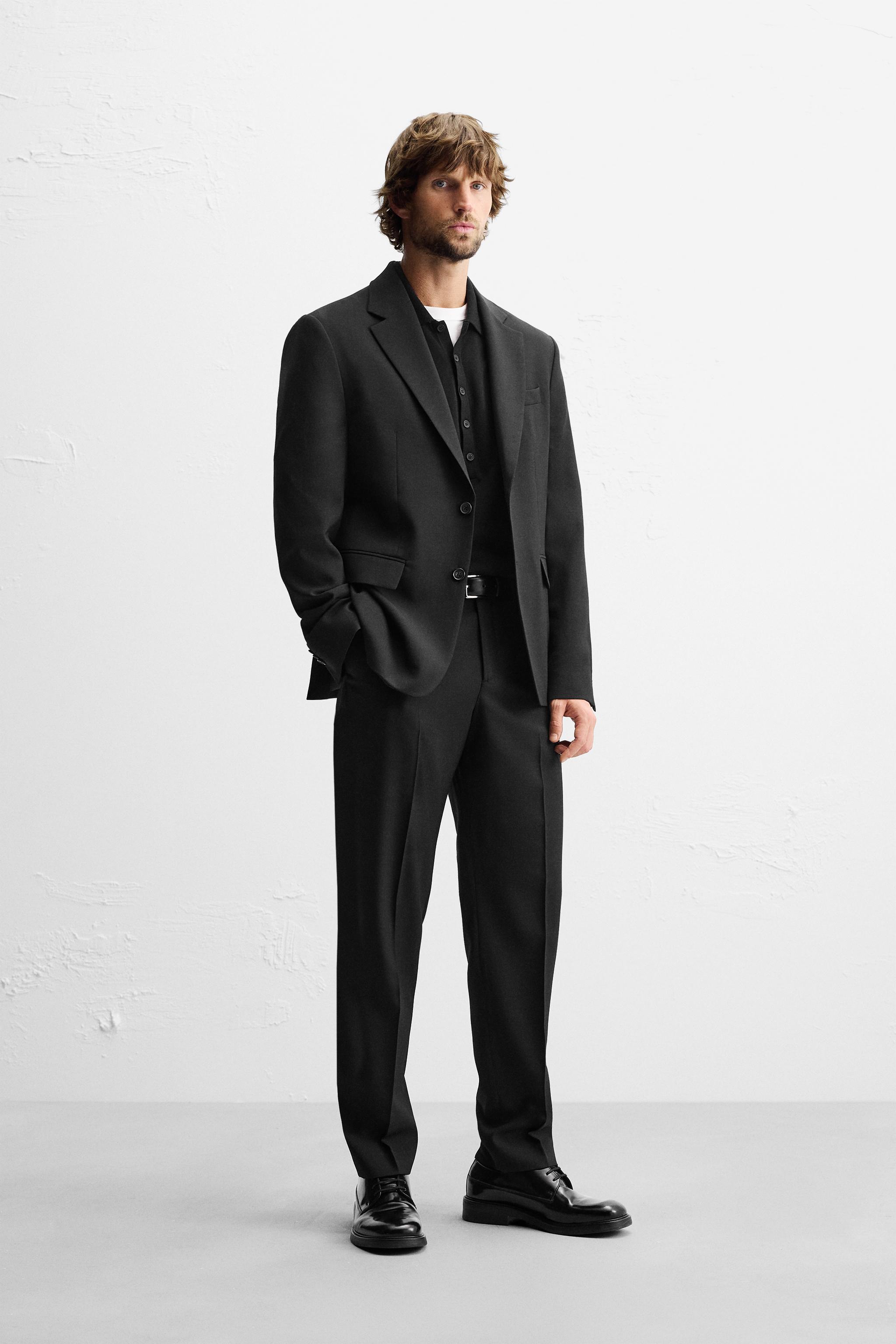 WOOL BLEND SUIT PANTS - Black | ZARA United States