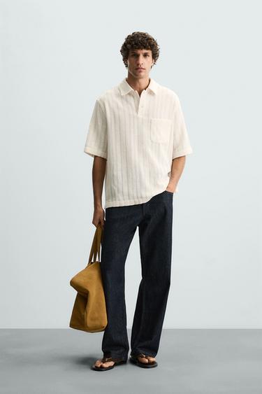 POLO ESTRUCTURA CALADOS - Crudo de Zara - Imagen 0