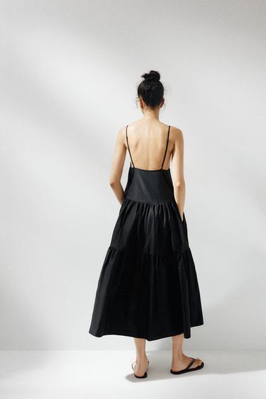 PANELLED MIDI DRESS - Black by Zara - Image 3