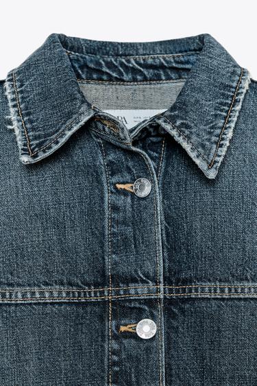 SURCHEMISE EN JEAN TRF À POCHES - Bleu marine de Zara - Image 6
