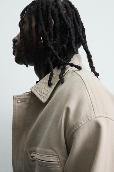 DENIM JACKET WITH POCKETS - Ecru by Zara - Image 7