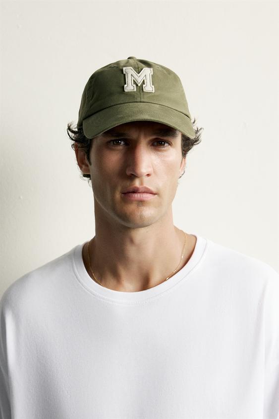 GORRA LAVADA PARCHE CONTRASTE - Khaki de Zara - Imagen 0