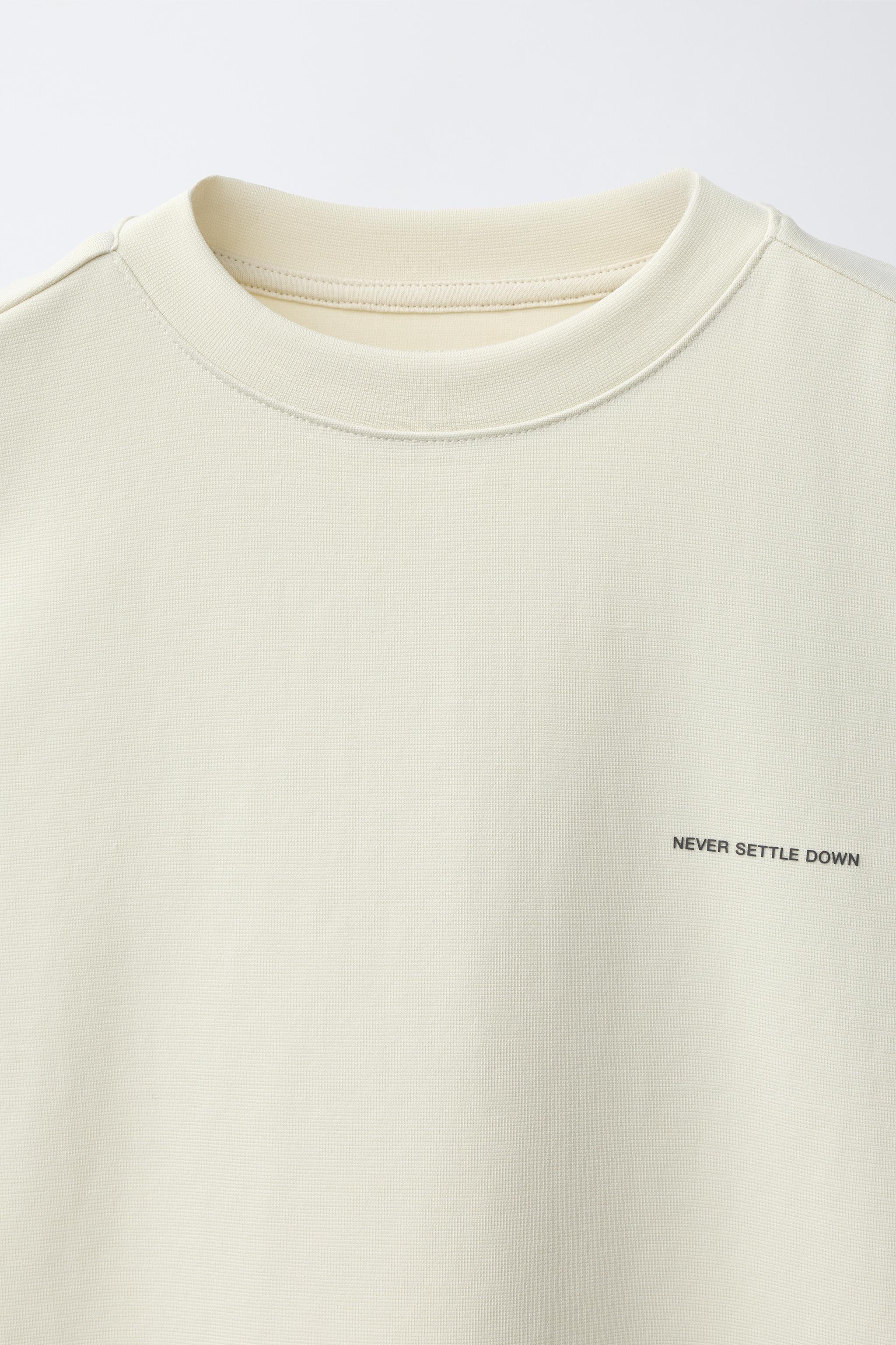 MODAL-BLEND RAISED TEXT T-SHIRT