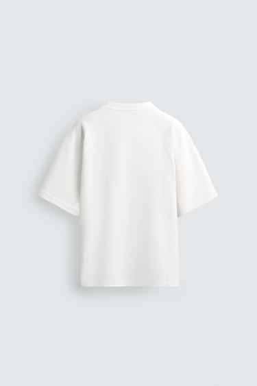 T-SHIRT À INSCRIPTION IMPRIMÉE EN CONTRASTE - Blanc de Zara - Image 7