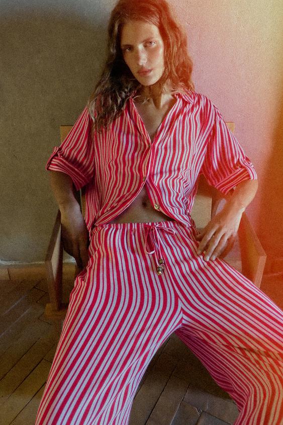 CHEMISE FLUIDE À RAYURES - Multicolore de Zara - Image 5