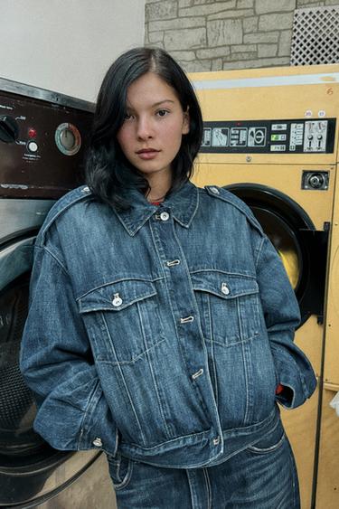 TRF MID-WAIST BOYFRIEND JEANS - Bleu marine de Zara