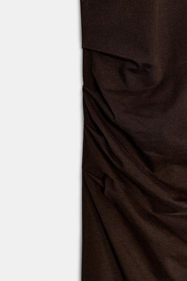 ROBE LONGUE DRAPÉE - Marron de Zara - Image 8