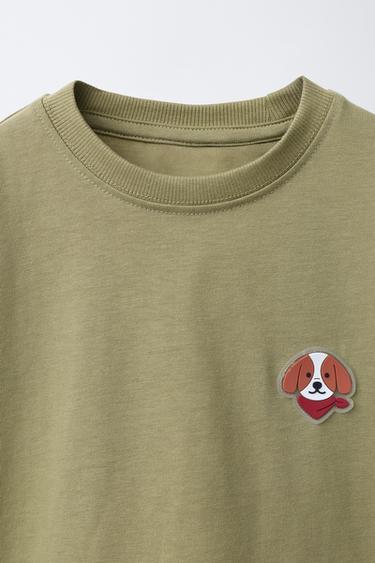 RUBBERISED PUPPY T-SHIRT - Khaki by Zara - Image 2