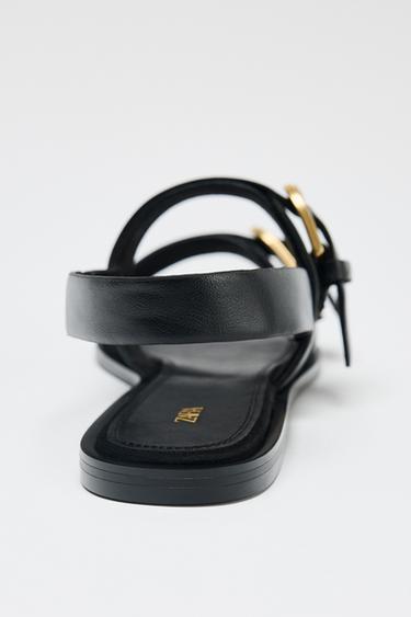 SANDALES À DOUBLE BOUCLE - Noir de Zara - Image 5