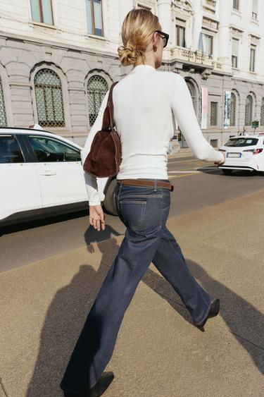 HIGH NECK T-SHIRT - Oyster-white by Zara - Image 2