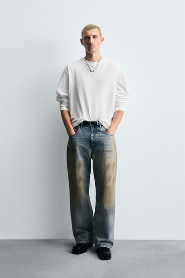 VINTAGE EFFECT BAGGY FIT JEANS - Light blue by Zara - Image 0